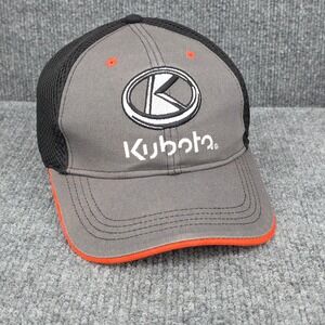 Kubota Hat Cap Mens Strap Back Gray Black Workwear Farm Farming Trucker Mesh